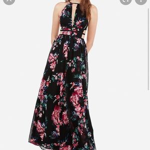 NWT Express Floral Cutout Maxi Dress - Sz XXS Petite